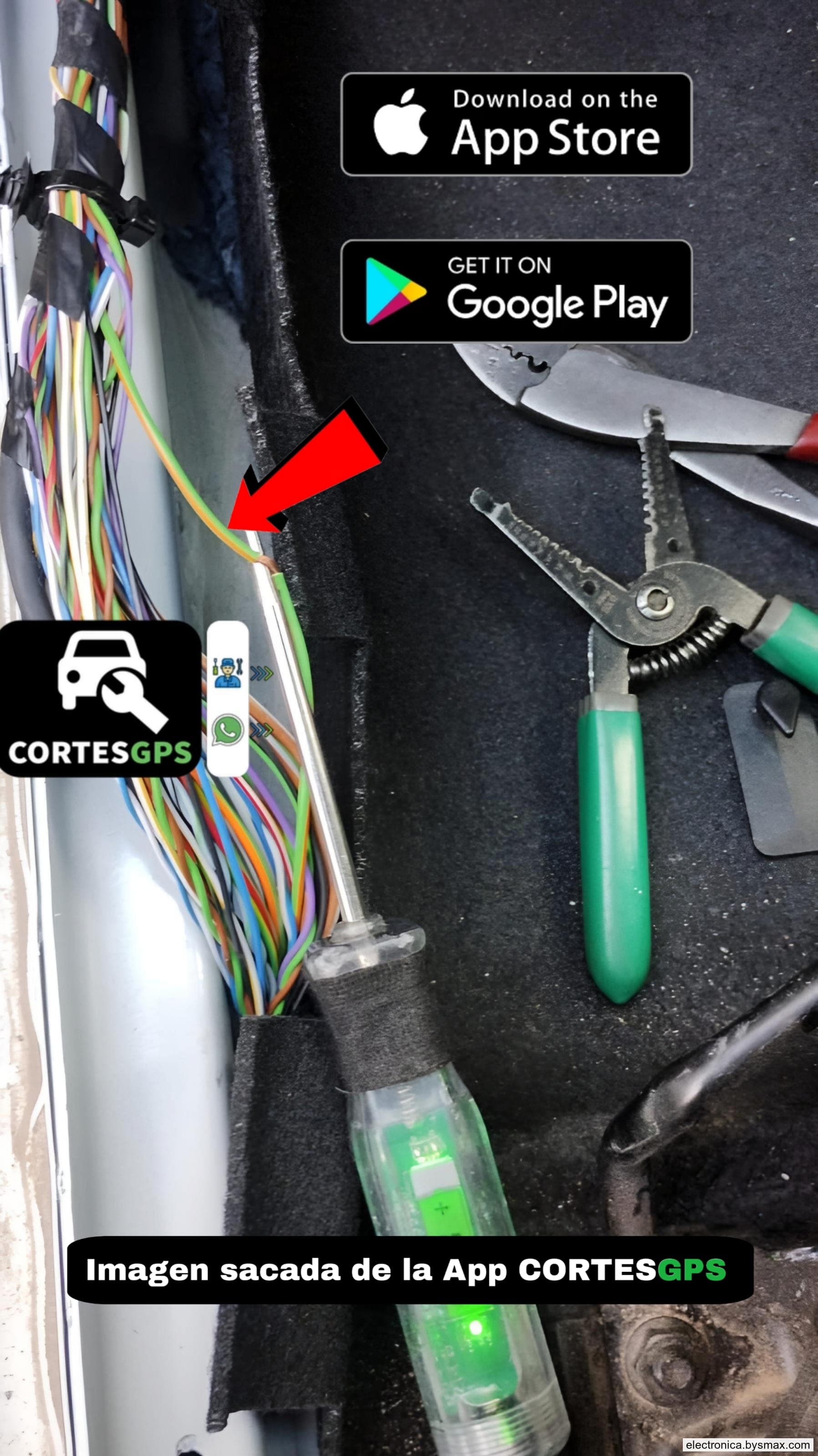 Paso 1: CORTE A LA BOMBA, CABLE COLOR VERDE CON FRANJA NAR