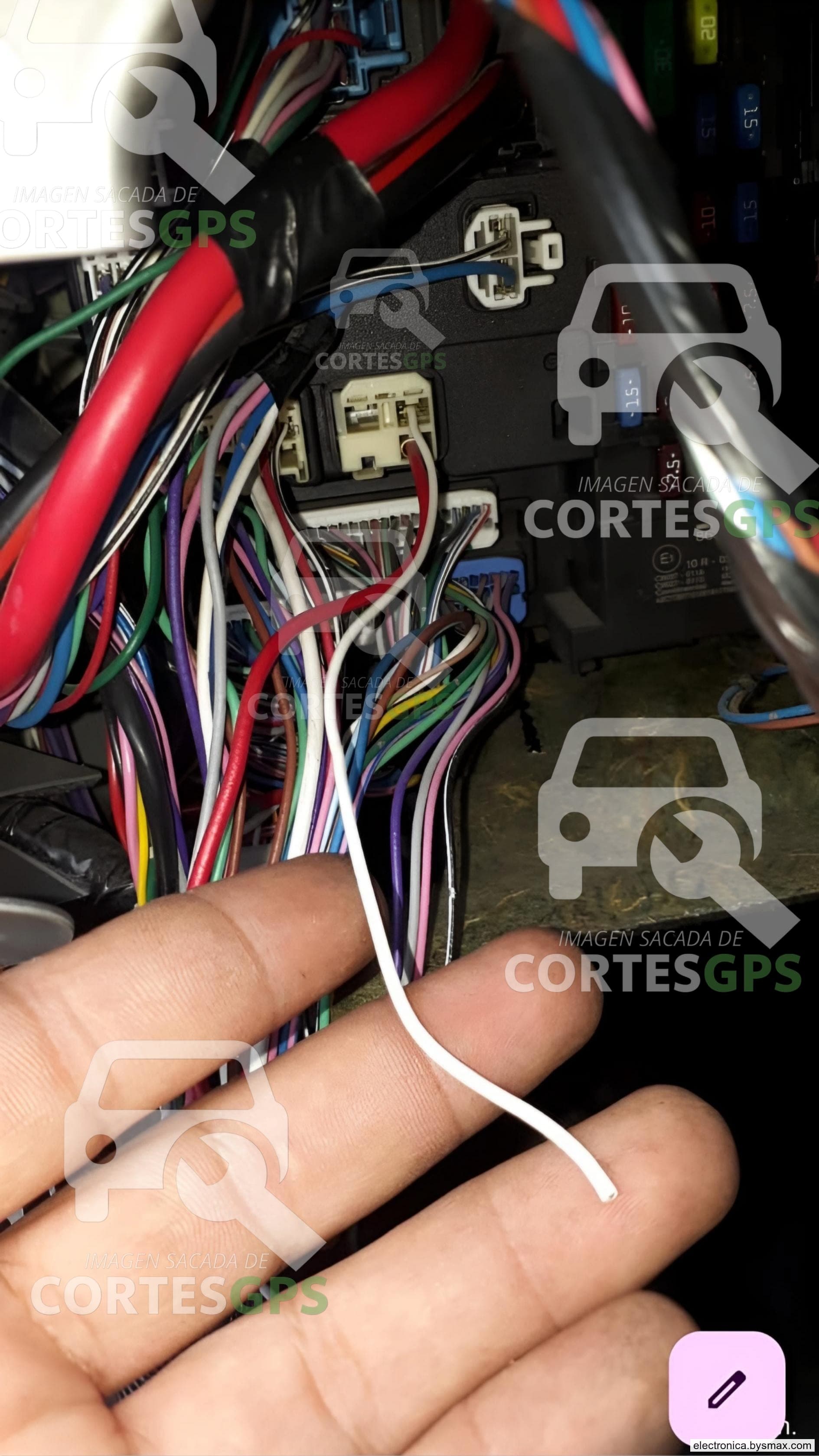 Paso 1: CORTE A LA BOMBA DE COMBUSTIBLE, CABLE COLOR BLANC