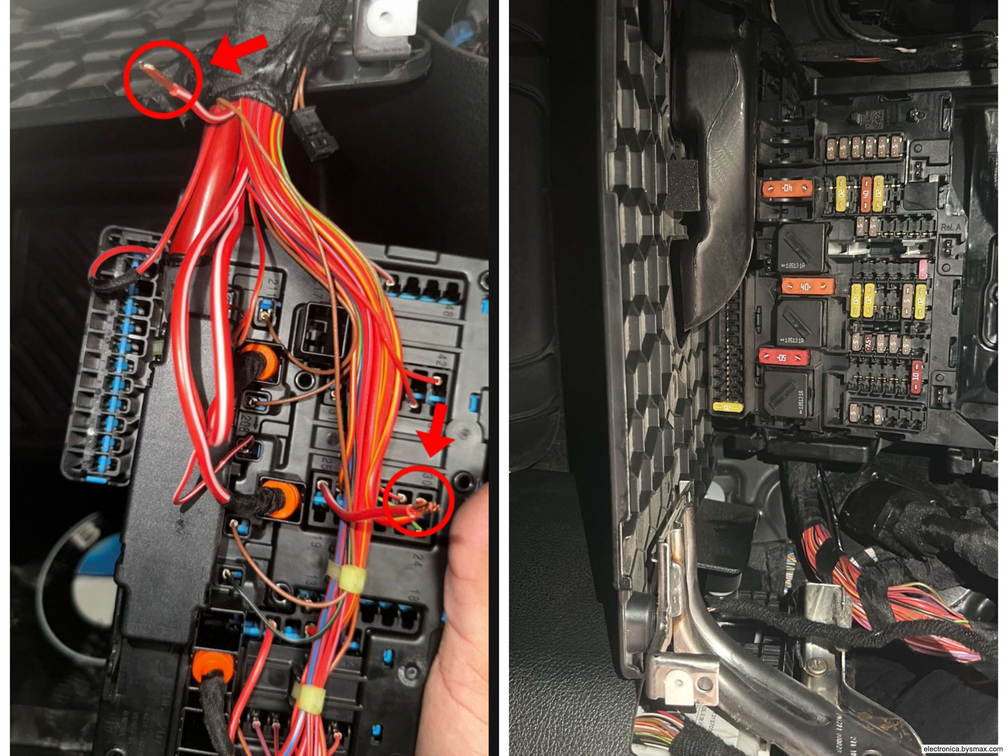 Paso 1: FUSILERA INTERNA, CABLE ROJO CON FRANJA BLANCA