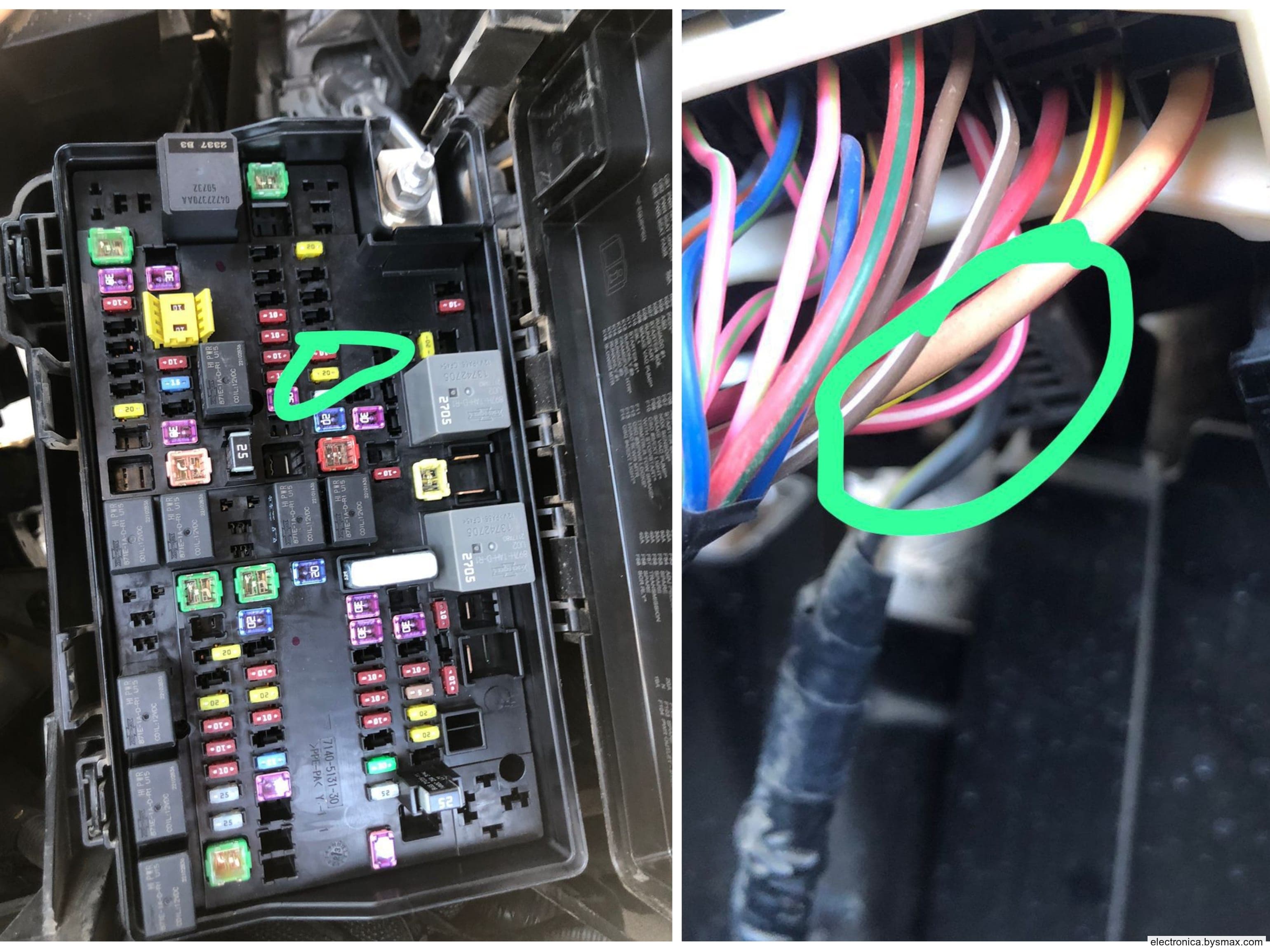 Paso 1: CORTE A LA BCM, CABLE ROSADO CON FRANJA BLANCA, CO