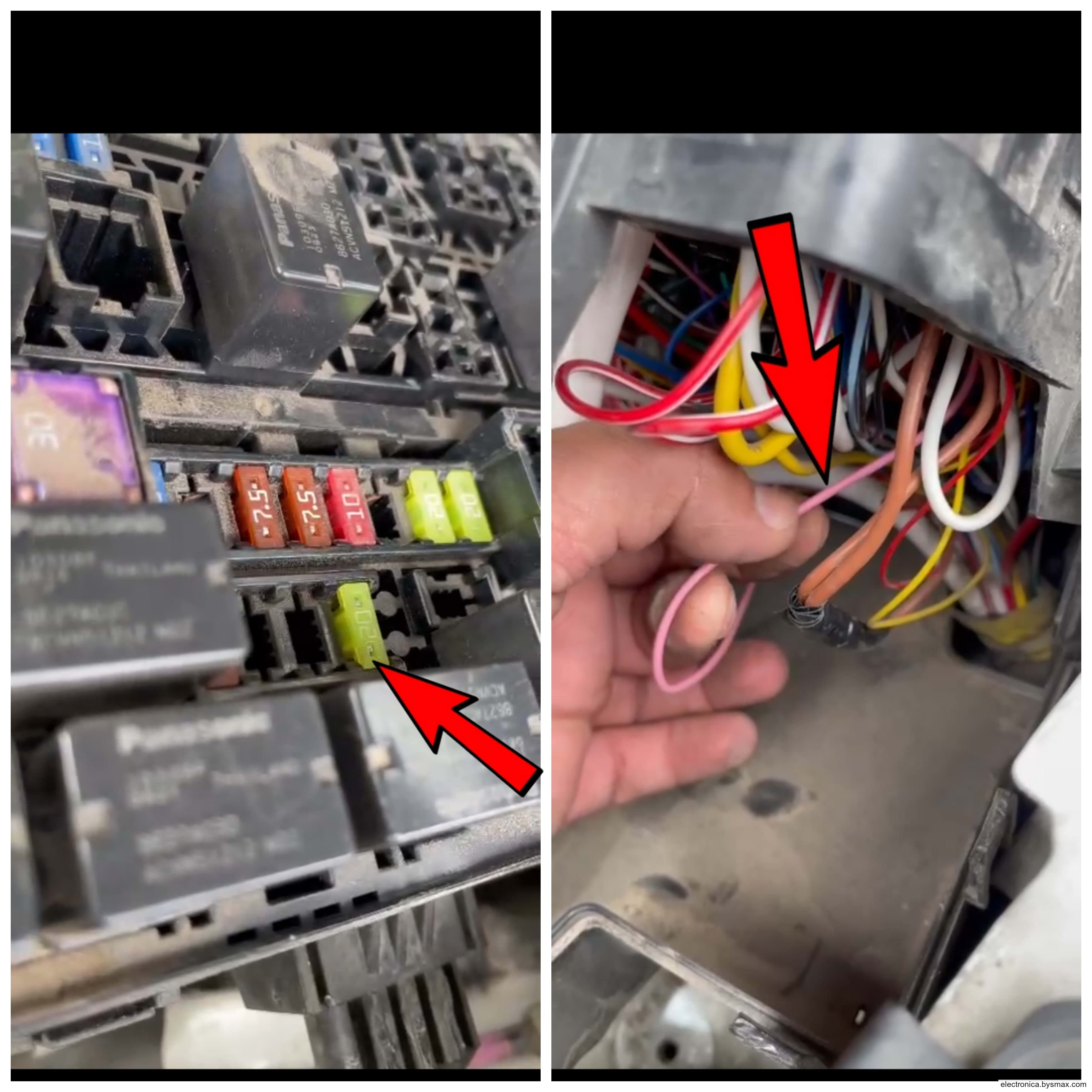 Paso 3: APAGADO DEL MOTOR CABLE COLOR ROSA UBICADO EN LA F