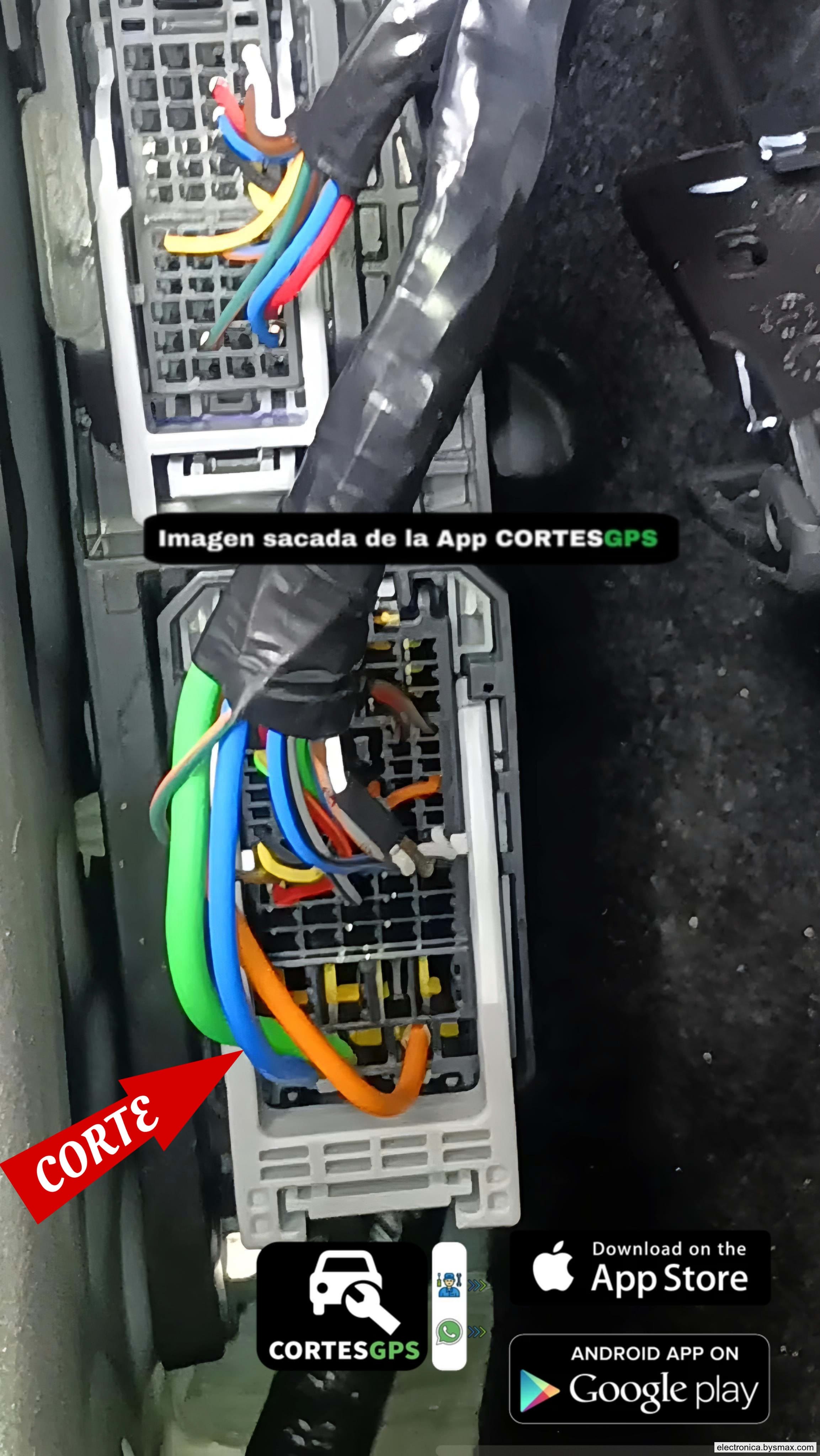 Paso 2: CORTE A IGNICION, CABLE COLOR AZUL UBICADO POR EL 