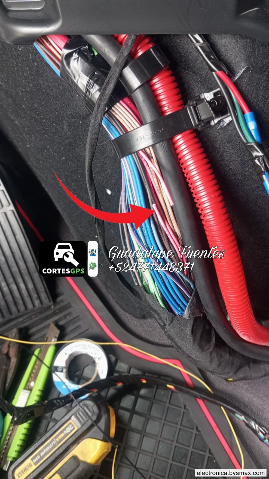 Paso 1: CORTE A IGNICION, CABLE ROSA #1102 52D, CORTE TRAS