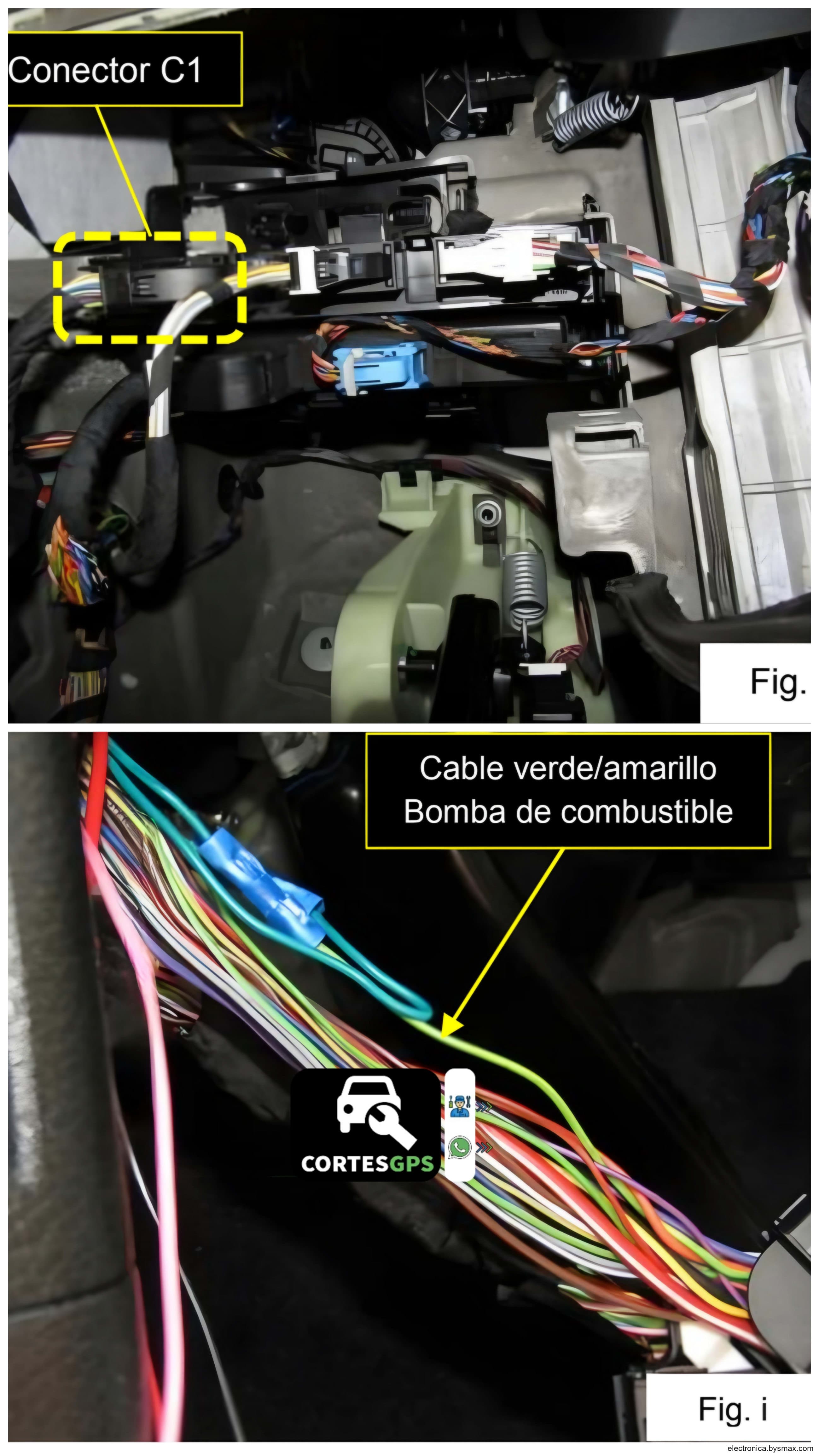 Paso 1: CORTE A LA BOMBA, CABLE VERDE/AMARILLO UBICADO POR