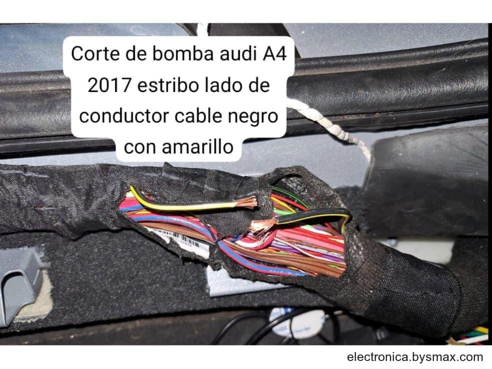 Paso 1: CORTE A LA BOMBA, CABLE COLOR NEGRO CON FRANJA AMA