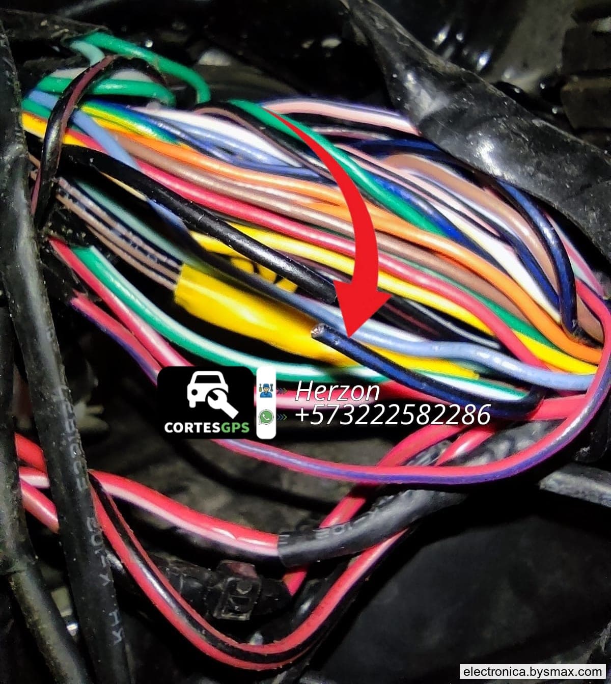 Paso 1: CORTE DEL KILLER, CABLE NEGRO CON FRANJA AZUL UBIC