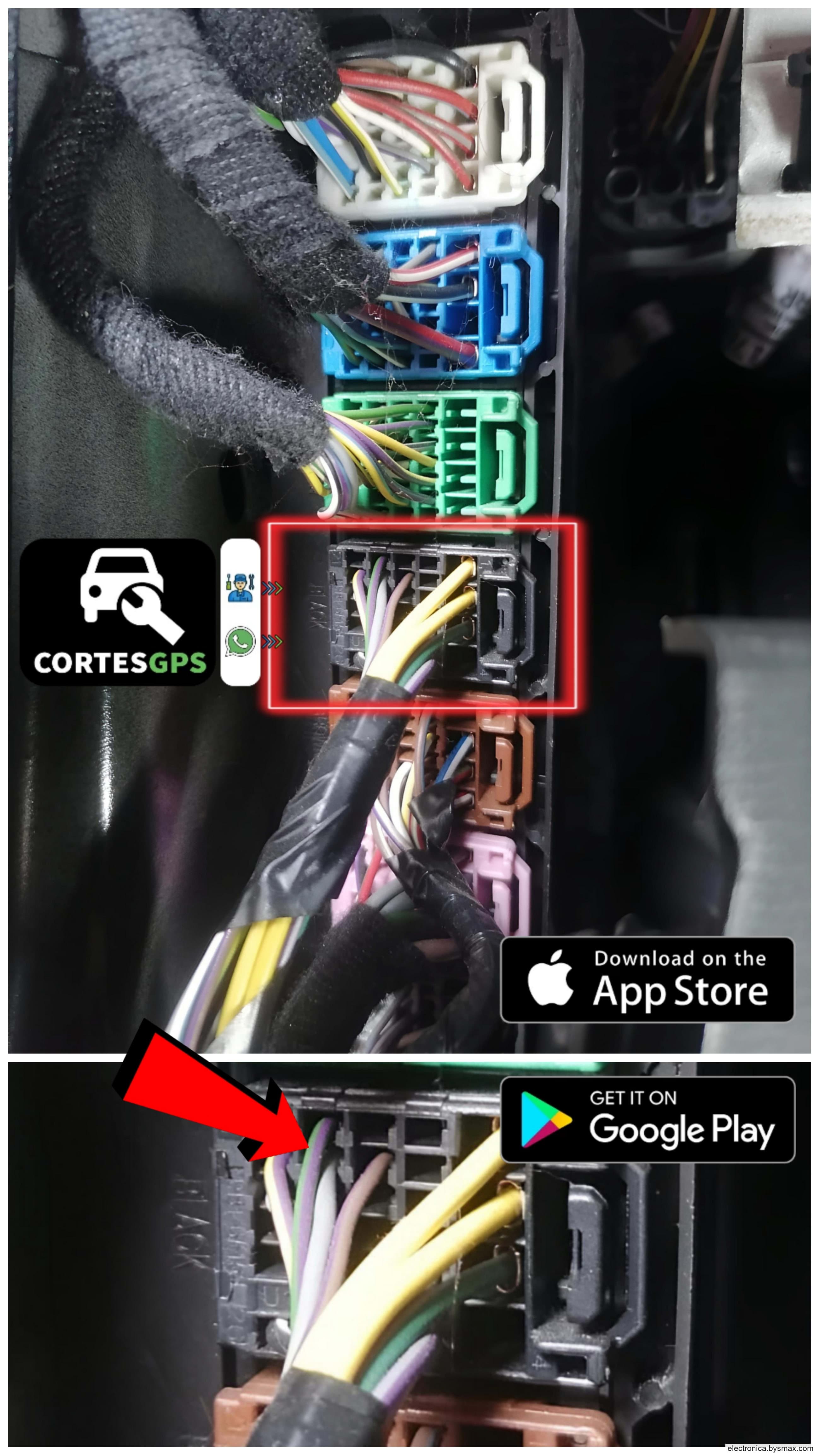 Paso 1: CORTE A LA BCM EN EL CONECTOR NEGRO, CABLE COLOR V
