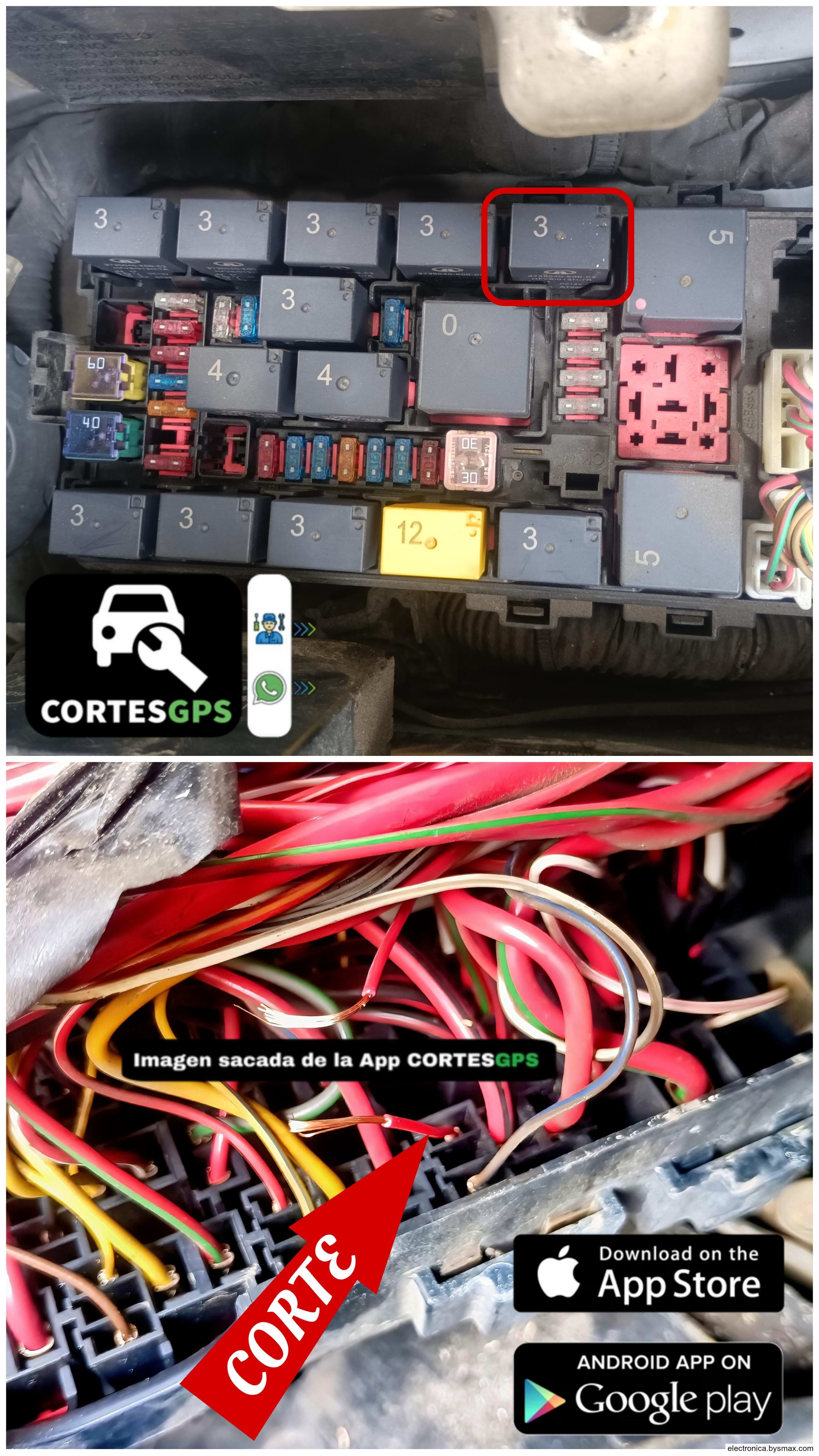 Paso 1: CORTE ALIMENTACIÓN DEL RELÉ PRINCIPAL, CORTE EN LA