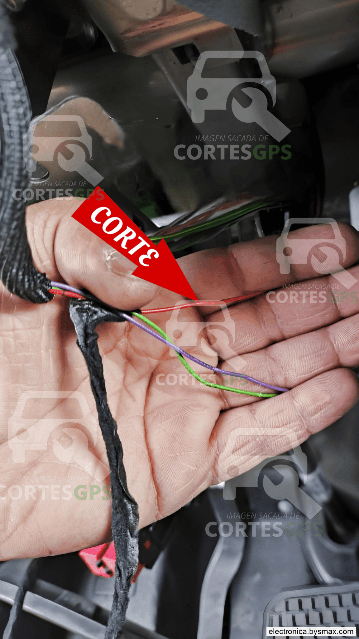 Paso 1: CABLE COLOR ROJO UBICADO EN EL SWICHE DEL VEHÍCULO